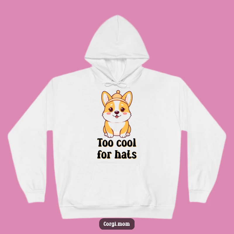 Cozy Funny Kawaii Corgi Hat Hoodie - Comical Expression Warm Gift