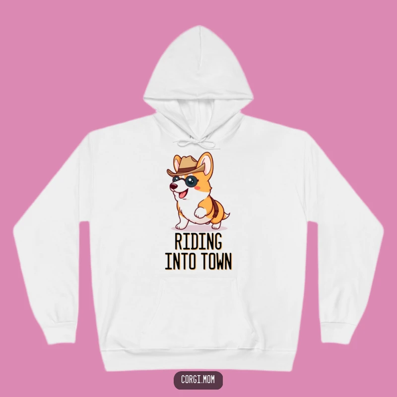 Cozy Funny Kawaii Corgi Hoodie - Cowboy Dog Lover Comfort Gift