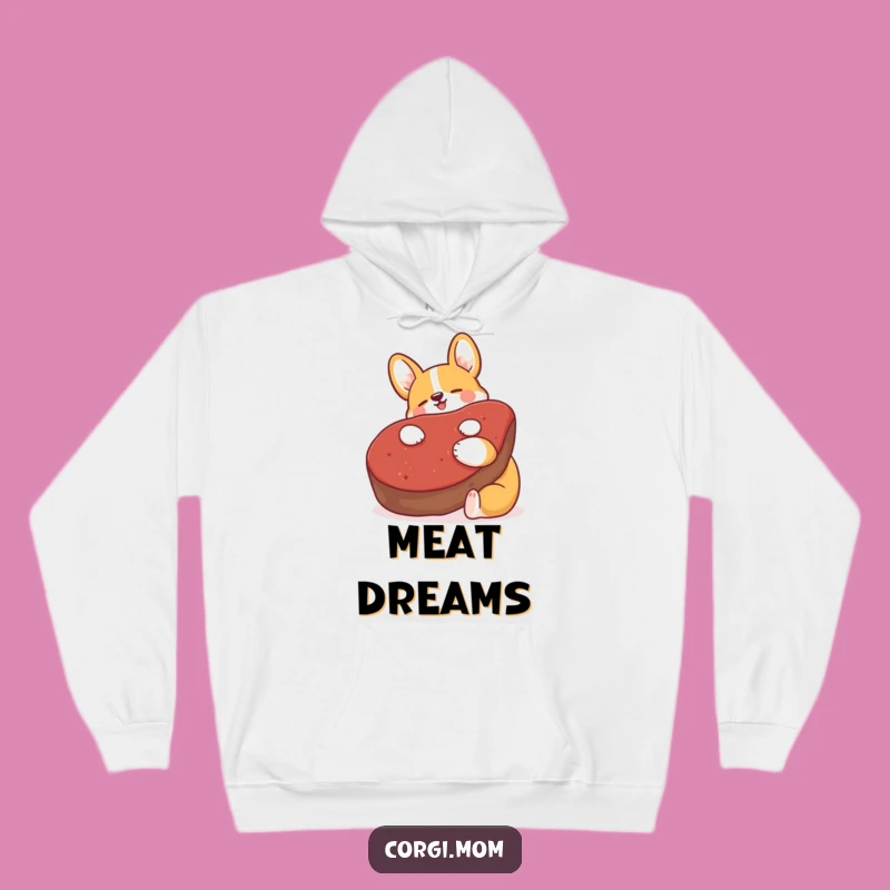 Cozy Funny Kawaii Corgi Steak Hug Hoodie: Warmth and Humor Combined