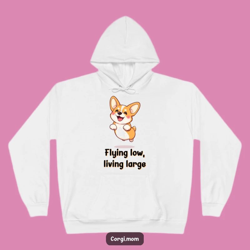 Cozy Funny Corgi Big Ears Jump Hoodie - Adorable Dog Lover Apparel