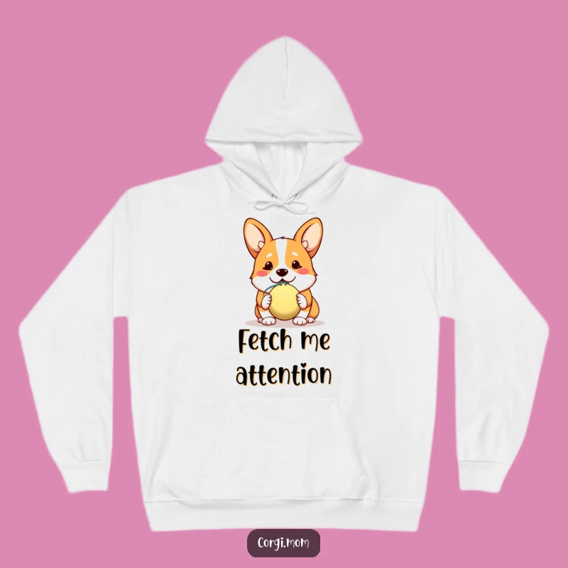 Funny Corgi Hoodie: Hopeful Slobbery Ball Offer, Cozy Kawaii Dog Gift