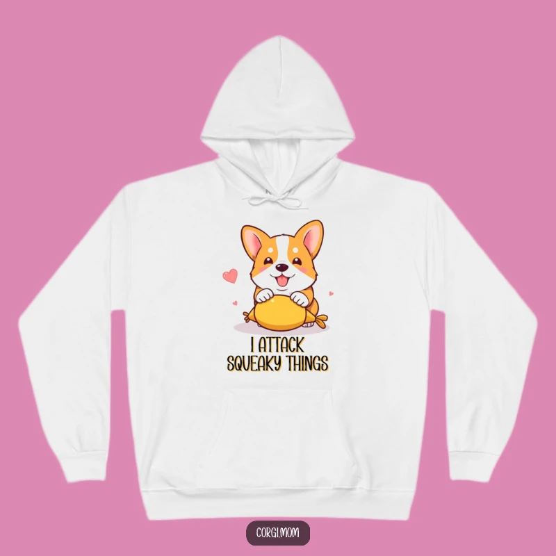 Funny Kawaii Corgi Pounce Hoodie: Cozy Playtime Pup Gift