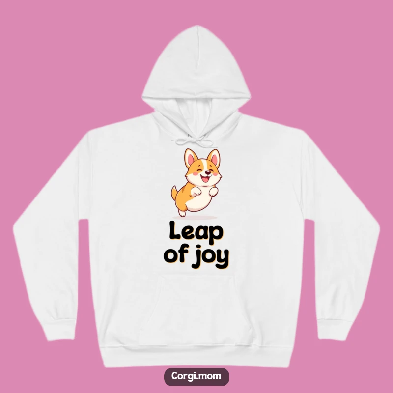 Cozy Funny Corgi Leap Hoodie - Happy Dog Design - Adorable Gift