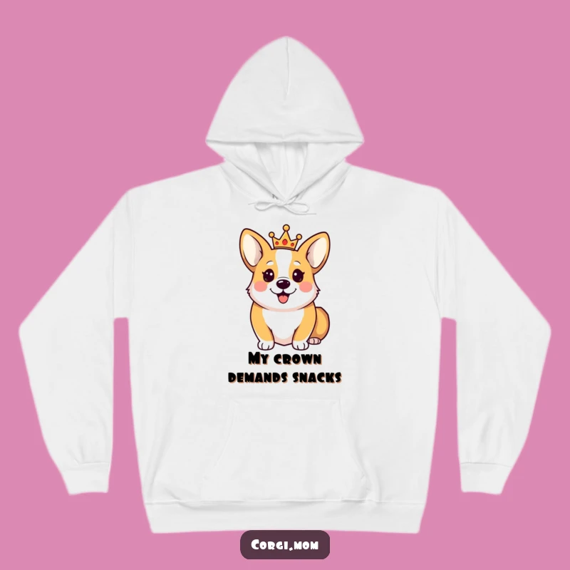 Cozy Funny Corgi Crown Hoodie: Happy Royal Comfort Gift
