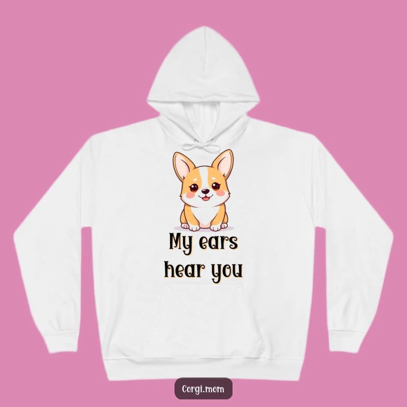 Cozy Funny Kawaii Corgi Hoodie: Alert & Happy Dog Lover Gift