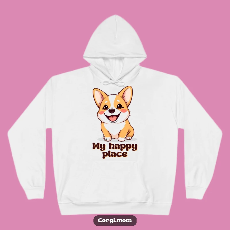 Cozy Funny Goofy Corgi Hoodie: Happy Panting Dog Lover Gift
