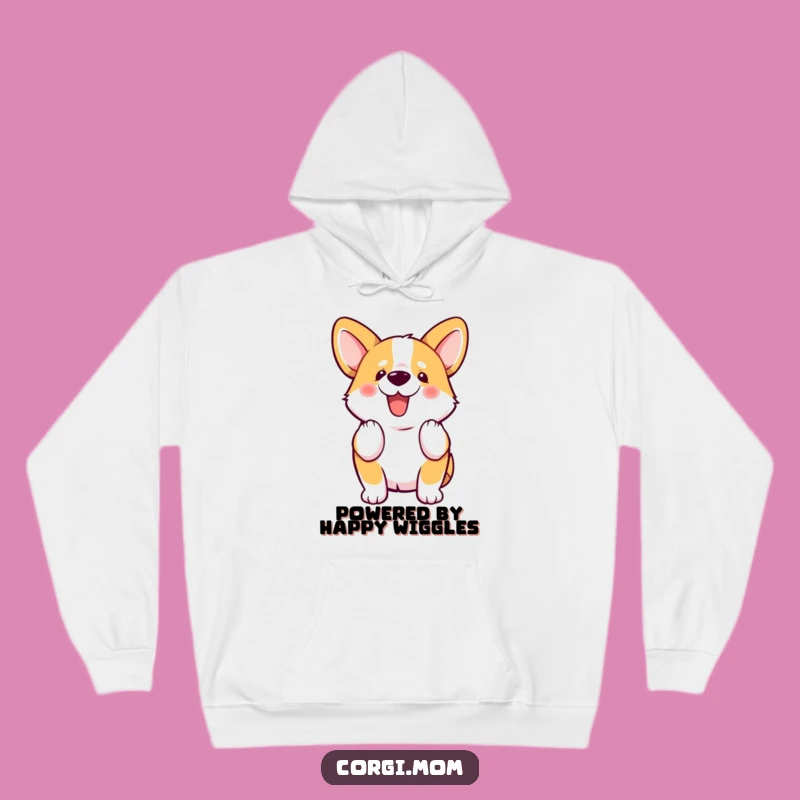 Cozy Funny Kawaii Corgi Wiggle Tail Hoodie, Warm Cuteness