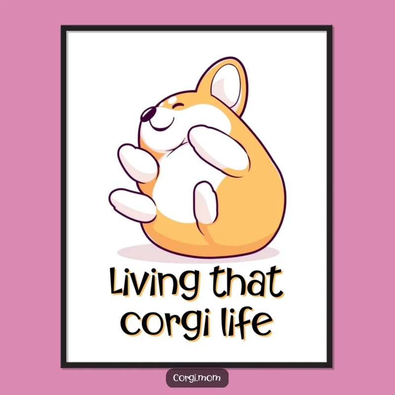 Free Printable Corgi Wall Art: Hilarious Rolling Dog for Fun Downloadable Decor