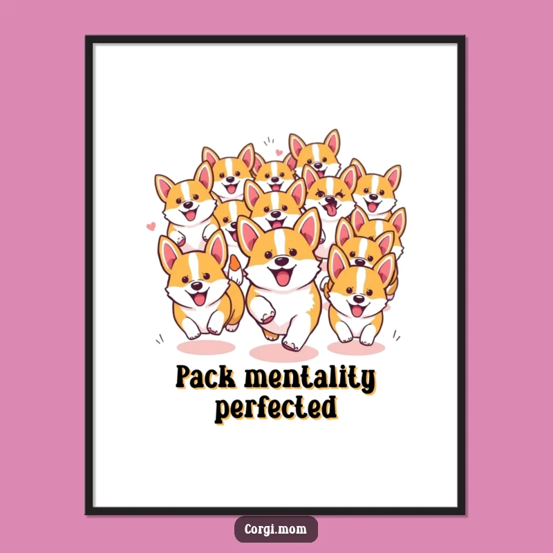 Funny Free Printable Corgi Wall Art: Chaotic Pack Decor, Downloadable Dog Art