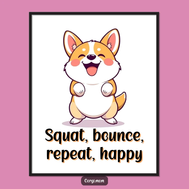 Funny Free Printable Corgi Wall Art: Joyful Bounce for Playful, Humorous Decor