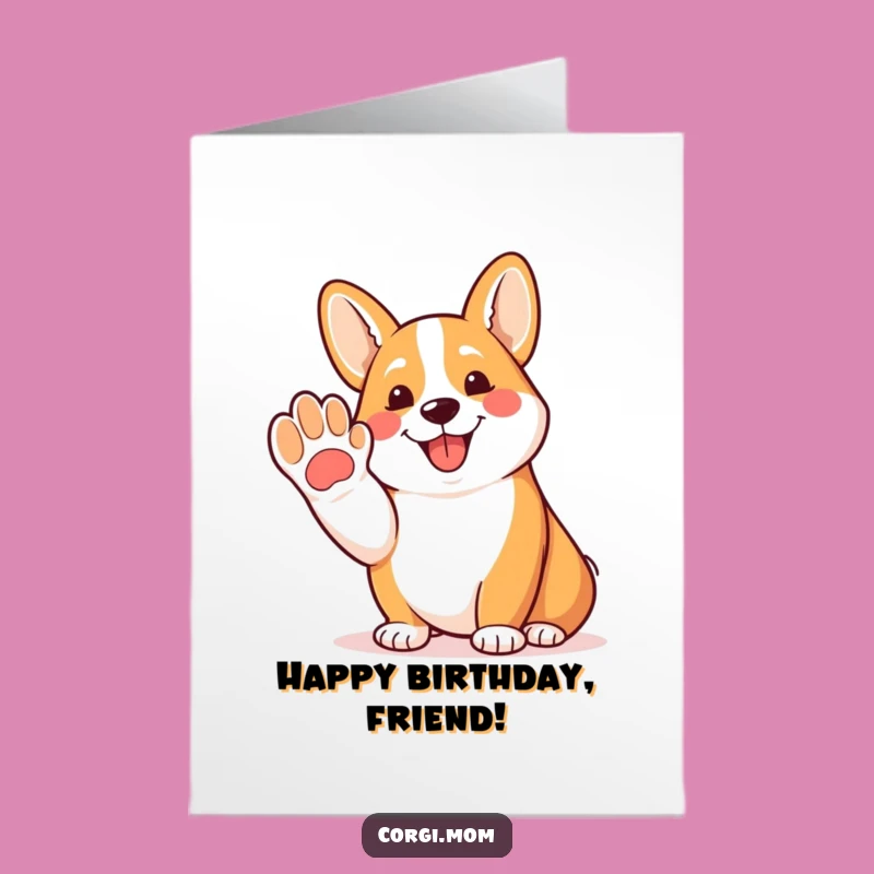 Free Printable Corgi Paw-ty Card: Funny Dog Birthday Downloadable Greeting for Friends