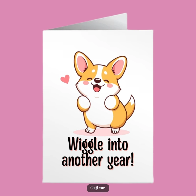 Free Printable Corgi Birthday Card: Funny Wiggle Dance Downloadable Greeting