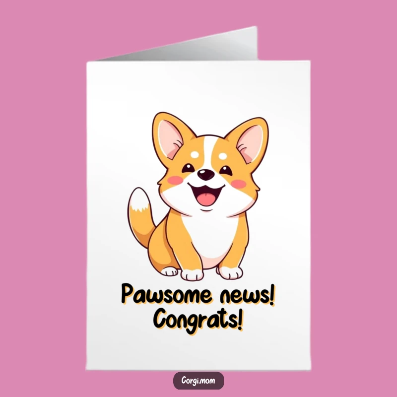 Free Printable Corgi Congrats Card: Funny Dog Celebration Downloadable Gift for Any Occasion