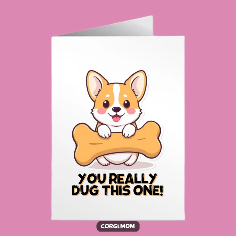 Free Printable Corgi Congratulations Card: Funny Bone Peeking Downloadable