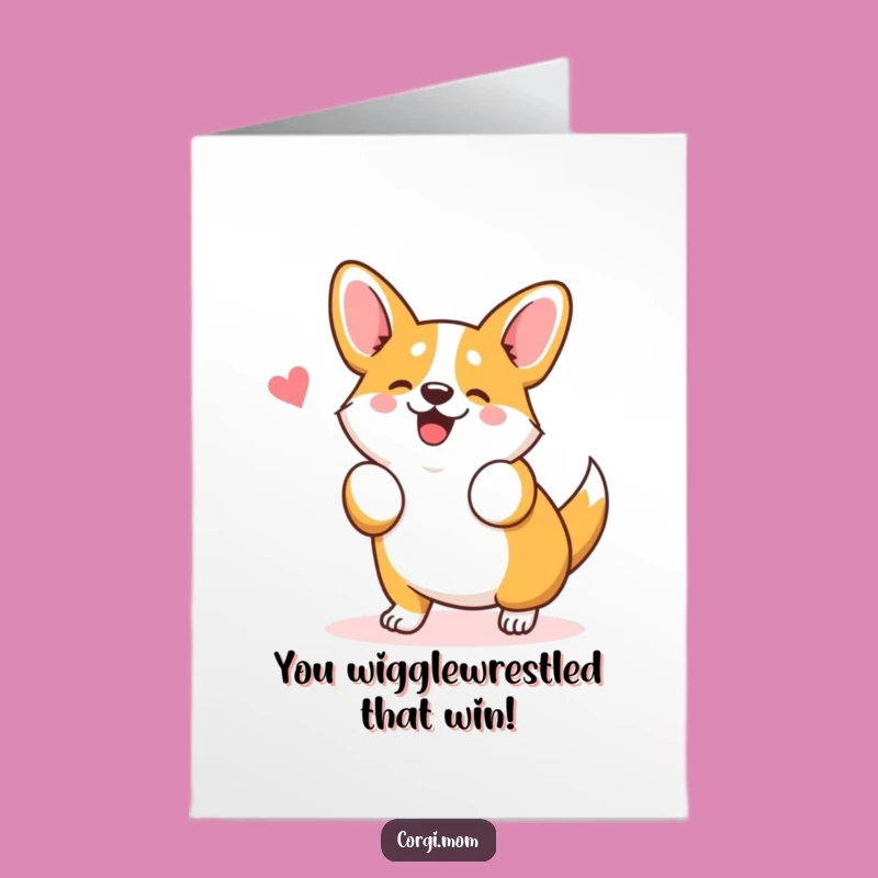 Free Printable Corgi Congratulations Card: Funny Wiggle Dance Downloadable