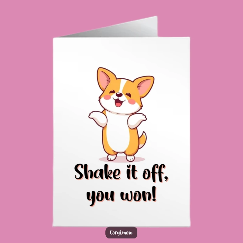 Free Printable Congrats Card: Corgi Celebration Dance - Humorous Gift