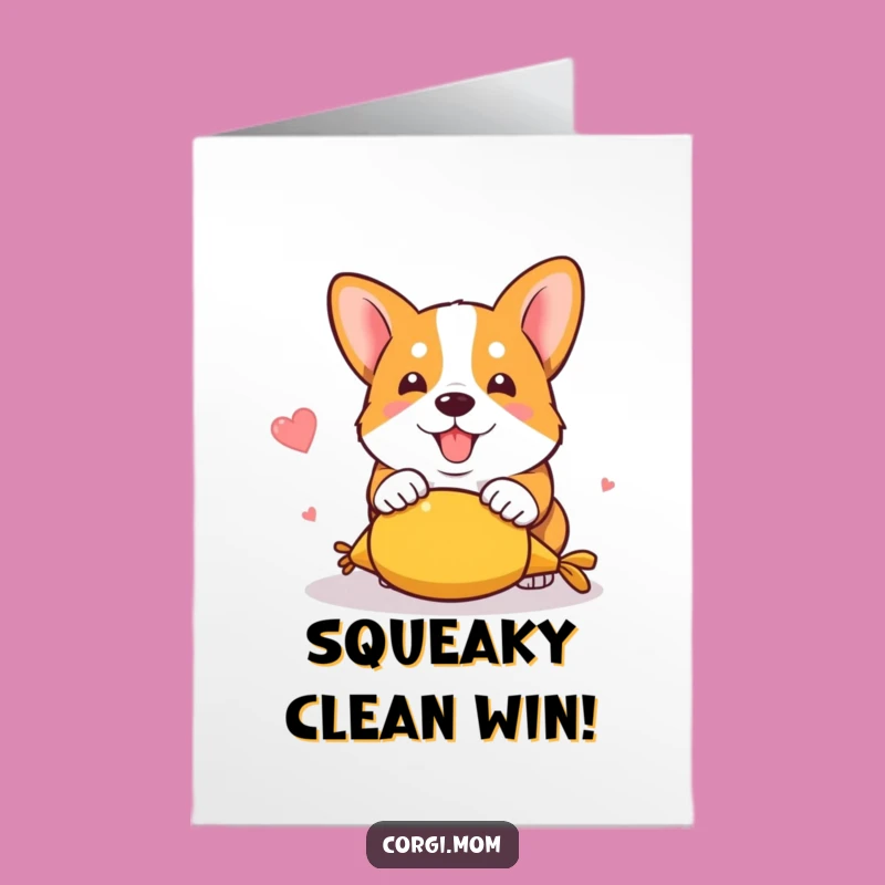 Free Printable Corgi Congratulations Card: Playful Pounce Toy Design for Joyful DIY