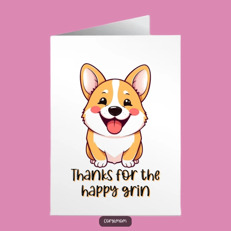 Free Printable Cheerful Corgi Thank You Card: A Funny Downloadable Smile