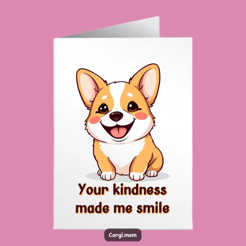 Free Printable Goofy Corgi Thank You Card: Panting Dog, Funny Downloadable Gift