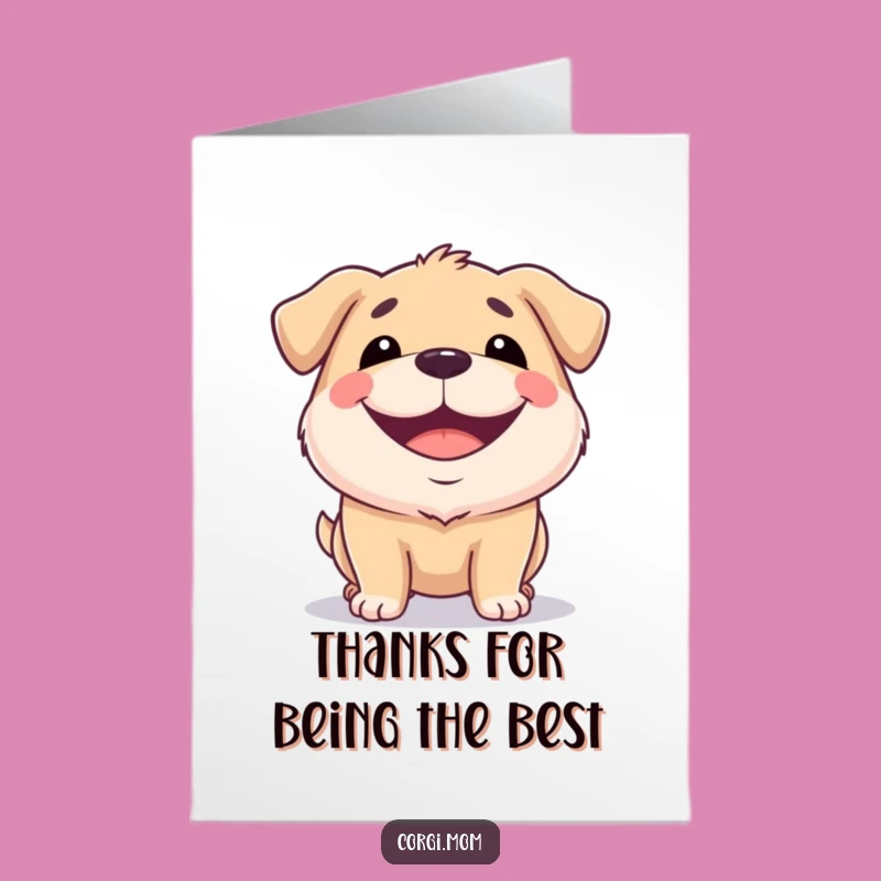 Free Printable Thank You Card: Squat Dog Grin - Cheerful Downloadable!