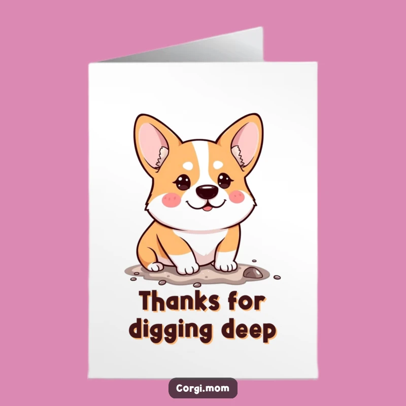 Free Printable Determined Corgi Thank You Card: A Funny Downloadable Effort