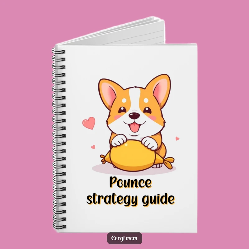 Funny Kawaii Corgi Pounce Notebook: Playful Pup Journal Gift