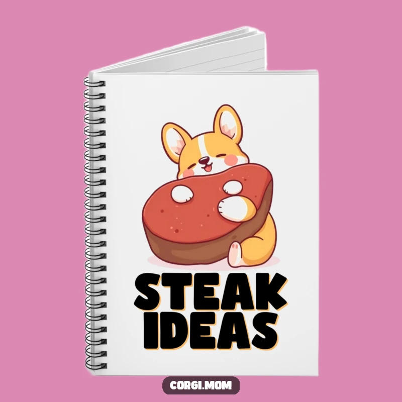 Funny Kawaii Corgi Steak Hug Notebook: Jot Down Ideas with Humor