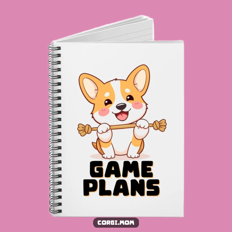 Funny Kawaii Corgi Tug-of-War Notebook: Record Your Energetic Ideas