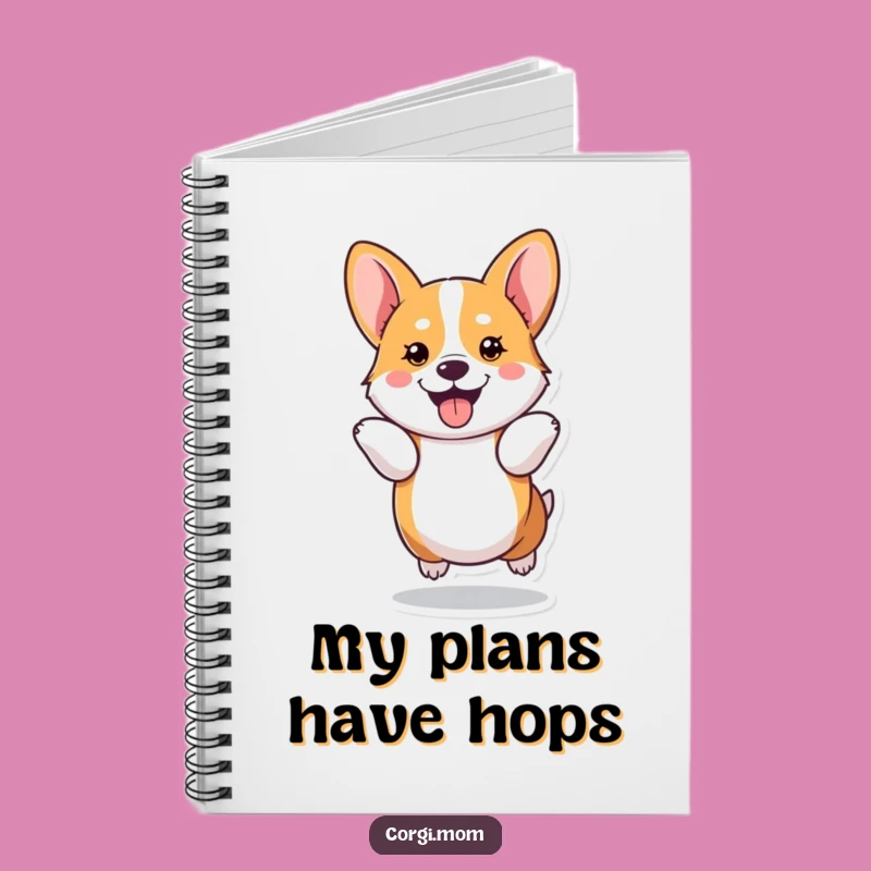 Funny Kawaii Corgi Hop Notebook for Joyful Notes