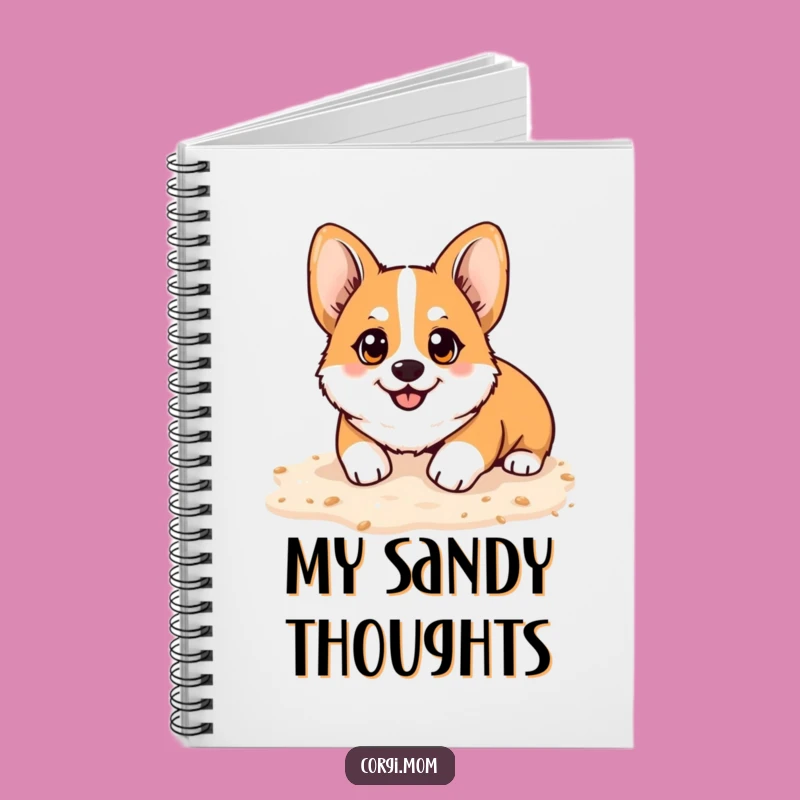 Funny Kawaii Corgi Beach Notebook - Happy Digging Journal Gift