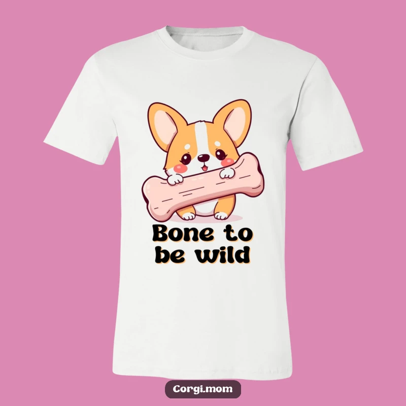 Funny Kawaii Corgi T-Shirt - Playful Corgi Bone Tee - Great Gift