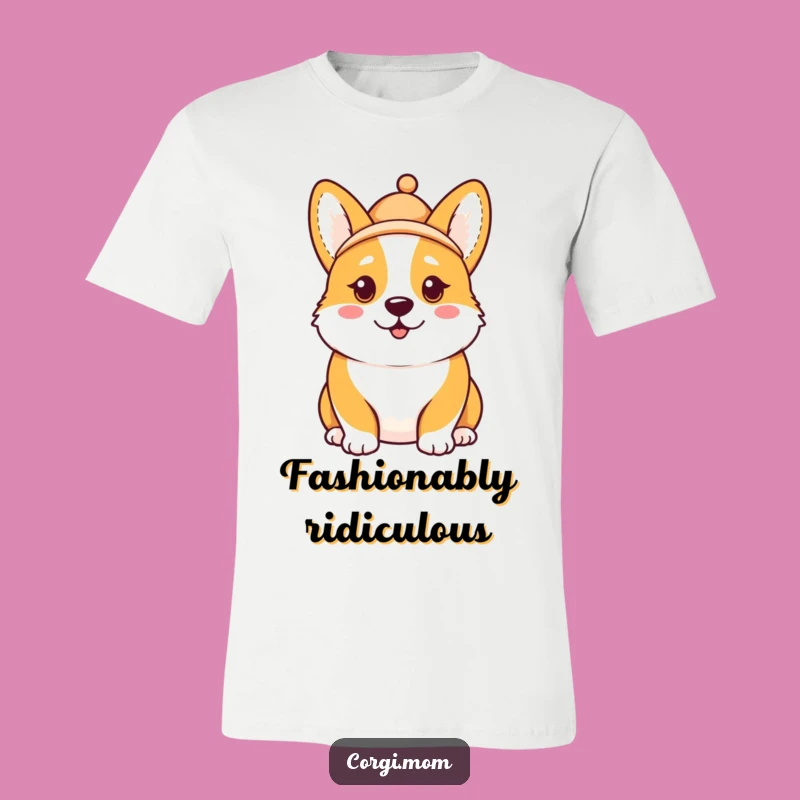 Funny Kawaii Corgi Hat T-Shirt - Comical Expression Style Gift