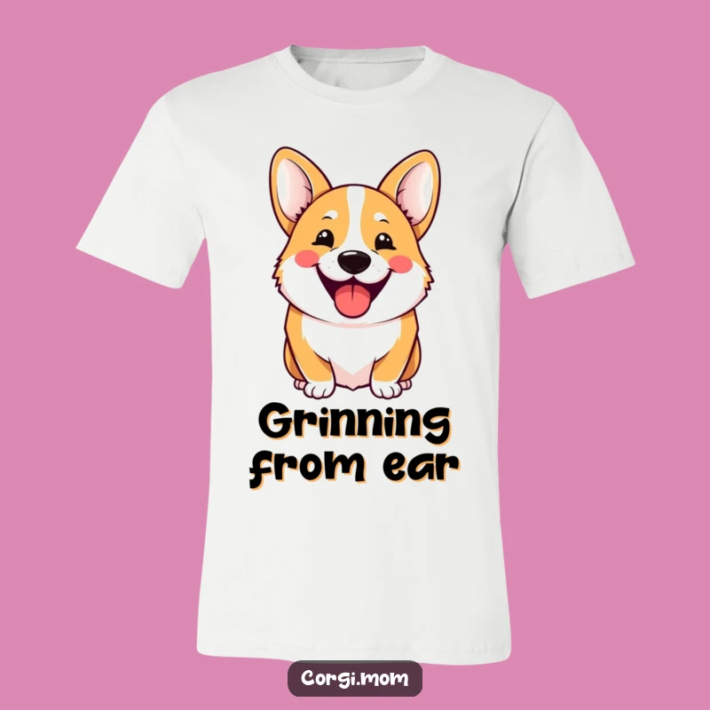 Funny Cheerful Corgi T-Shirt: Hilarious Grin for Happy Days!