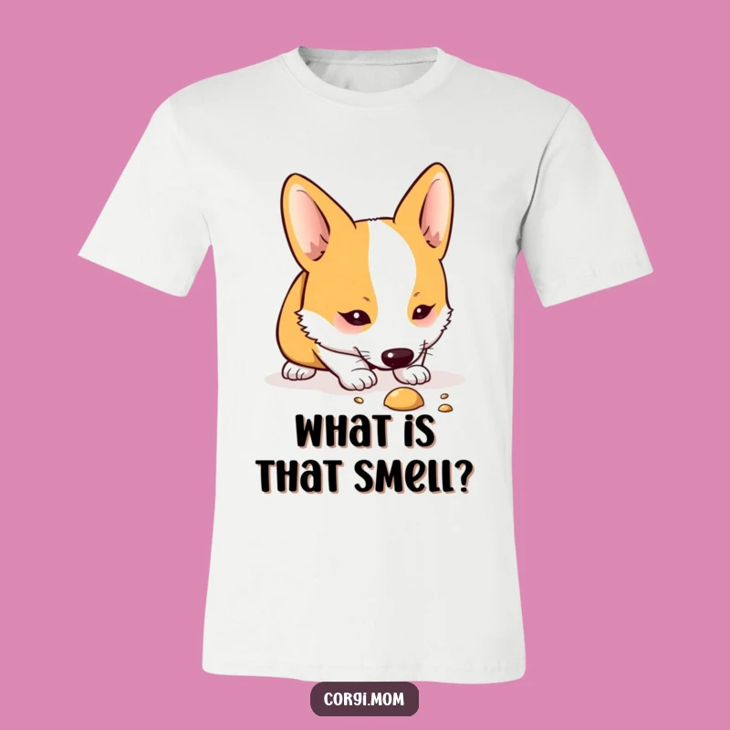 Funny Kawaii Corgi Sniffing Tee: Wear Your Curiosity with Cute Dog Style