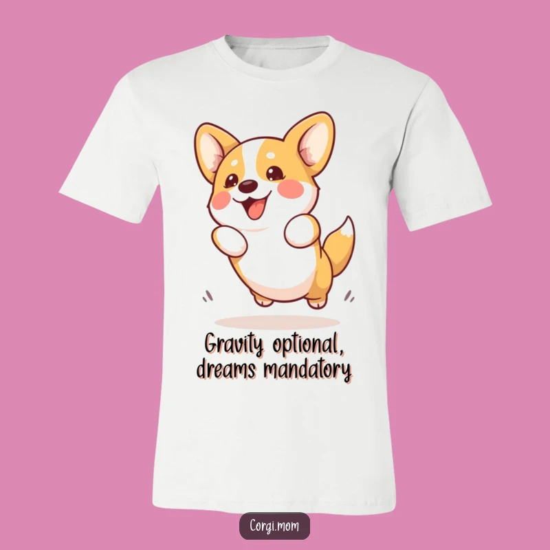 Funny Kawaii Corgi T-Shirt: Enthusiastic Playful Puppy Action Tee
