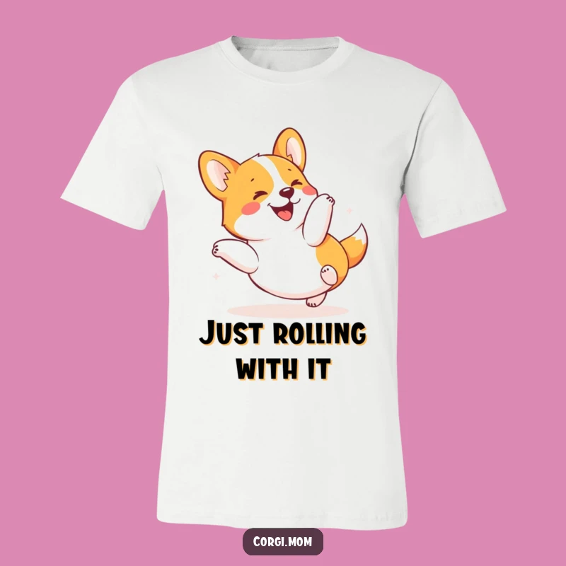 Funny Kawaii Corgi Tumble T-Shirt - Joyful Pup Tee