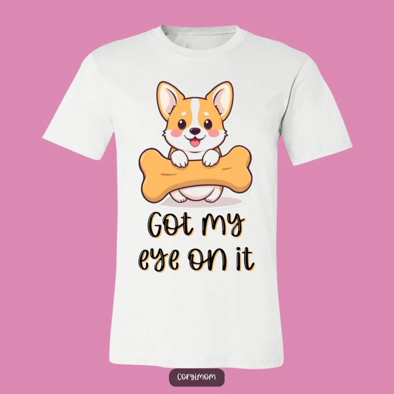 Funny Kawaii Corgi Bone T-Shirt: Peek-a-Boo Pup Tee Gift