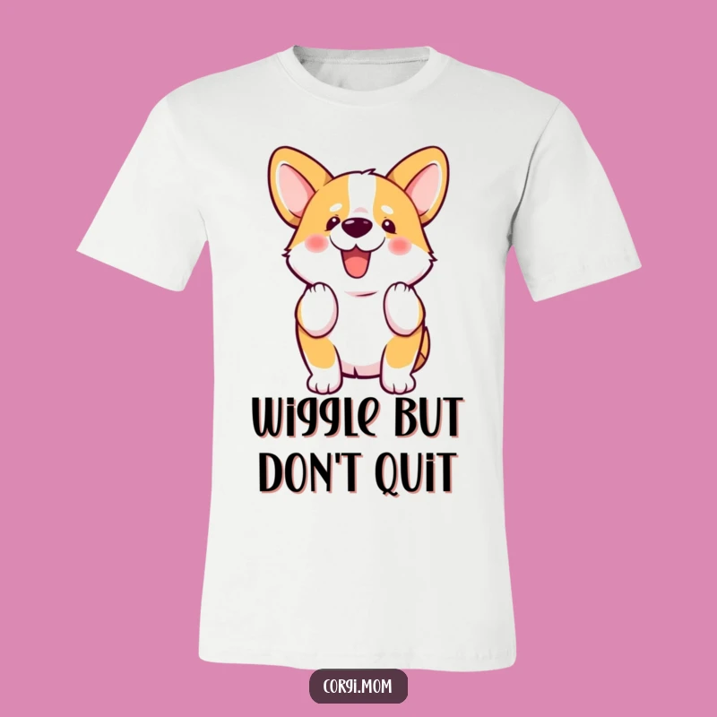 Funny Kawaii Corgi Wiggle Tail T-Shirt, Happy Dog Tee