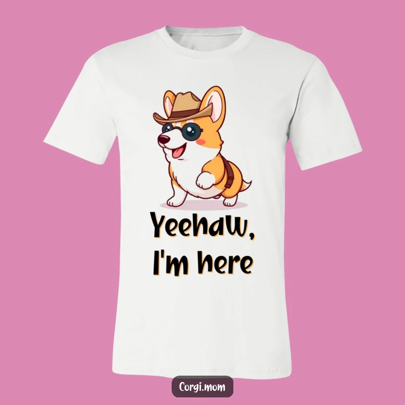 Funny Kawaii Corgi Cowboy T-Shirt - Proud Dog Lover Tee Gift