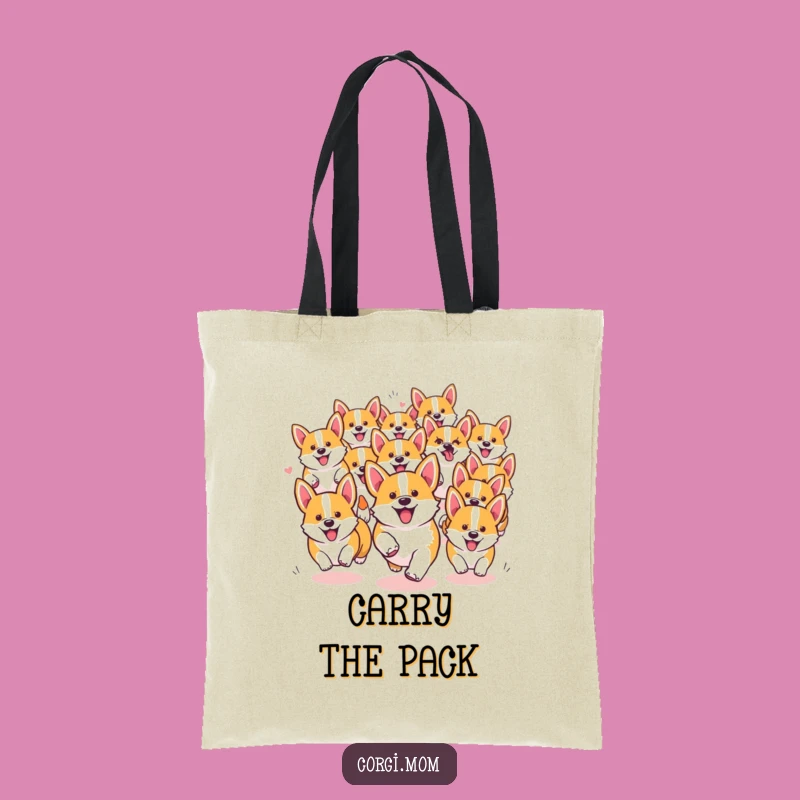 Funny Kawaii Corgi Pack Tote Bag - Versatile & Cheerful Dog Gift