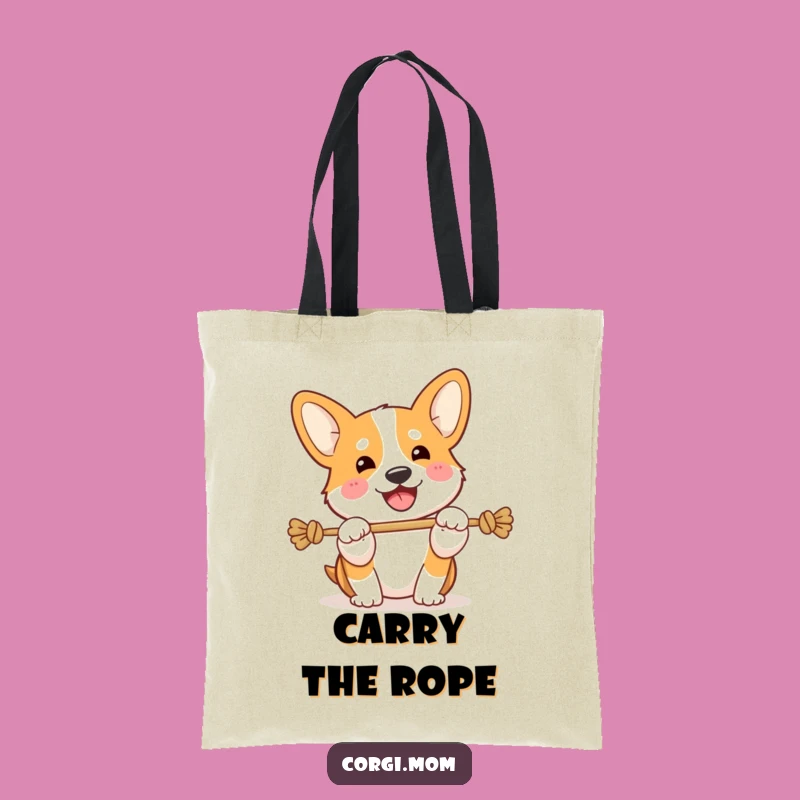 Funny Kawaii Corgi Tug-of-War Tote Bag: Carry Your Playful Spirit