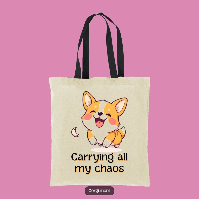 Funny Corgi Tail Chase Tote Bag - Hilarious Dog Accessory
