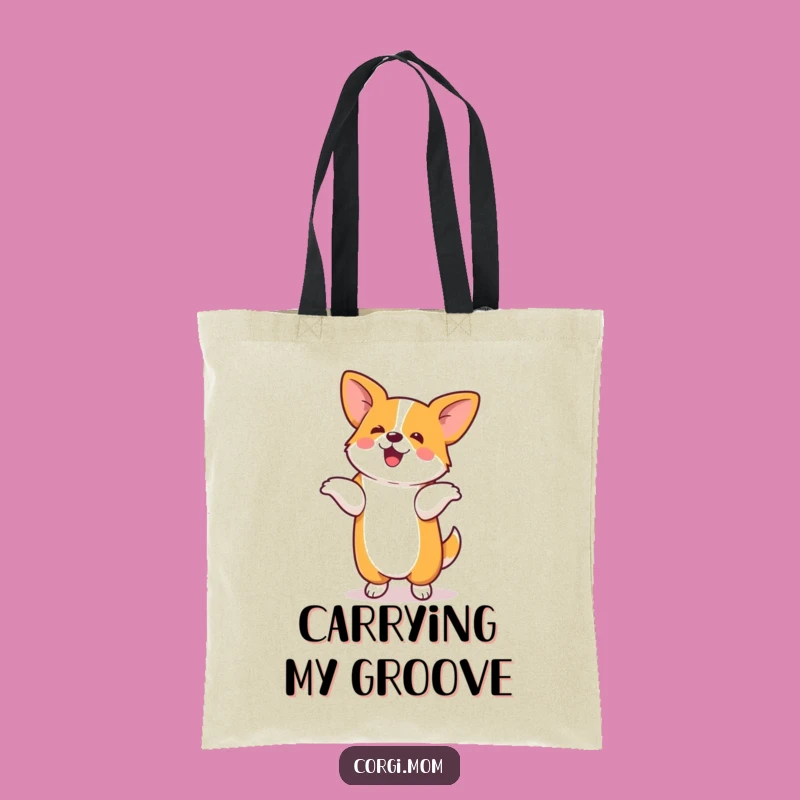 Funny Corgi Tote Bag: Silly Dance Moves, Kawaii Dog Party Accessory