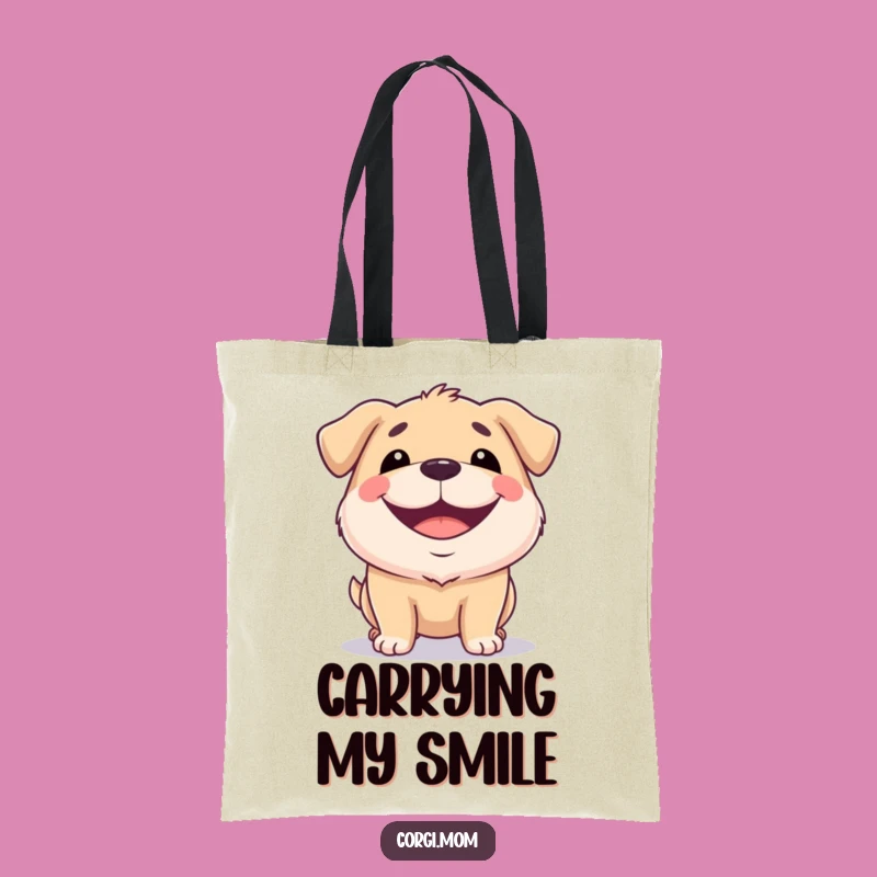 Funny Squat Dog Grin Tote Bag: Carry Your Smile, Perfect Gift!