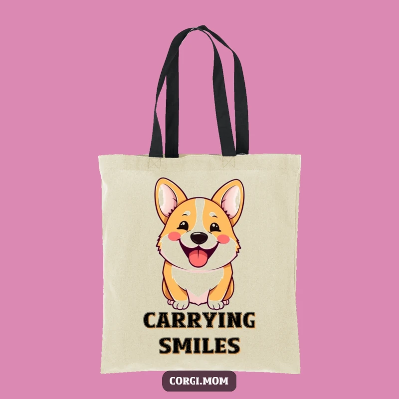 Funny Cheerful Corgi Tote Bag: Carry Your Smiles with Style!