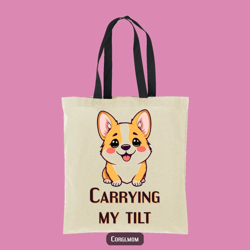 Funny Corgi Tote Bag: Comical Head Tilt, Kawaii Dog Accessory Gift