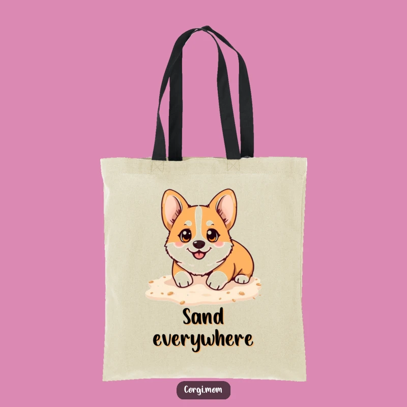 Funny Kawaii Corgi Beach Tote Bag - Happy Digging Accessory Gift