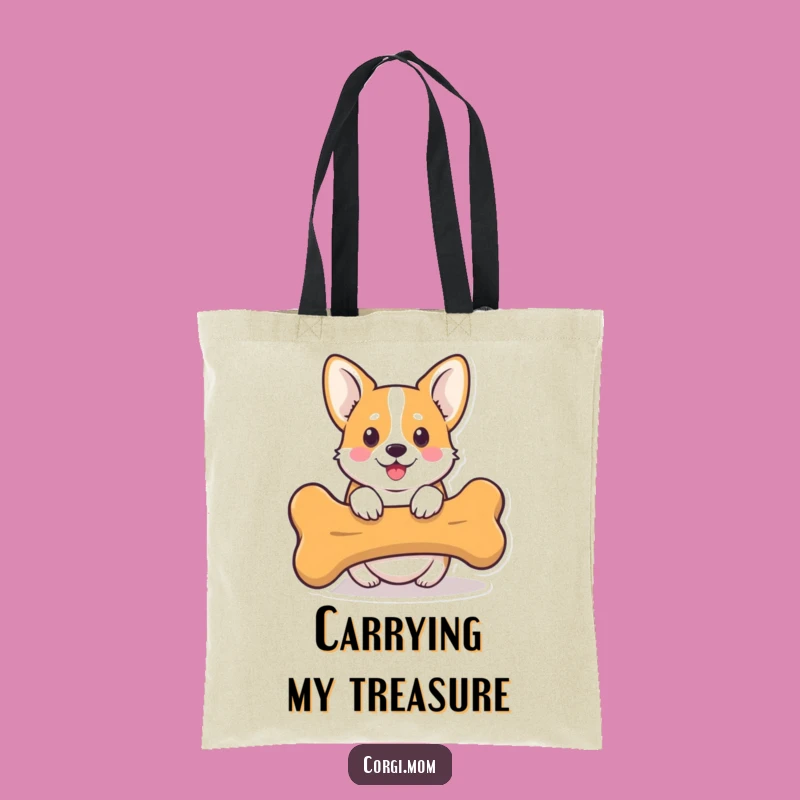 Funny Kawaii Corgi Bone Tote Bag: Peek-a-Boo Carry-All Gift