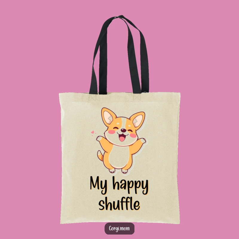 Funny Kawaii Corgi Wiggle Dance Tote Bag - Happy Dog Carryall Gift