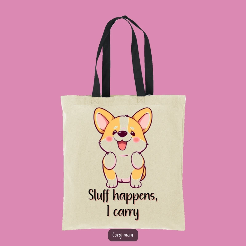 Funny Kawaii Corgi Wiggle Tail Tote Bag, Carry the Joy
